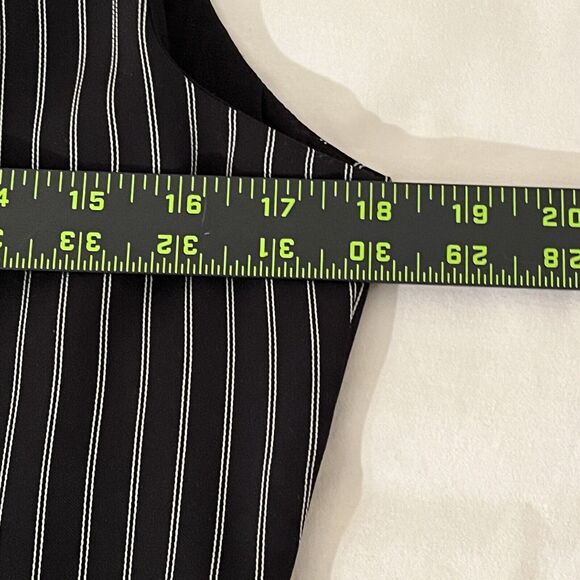 Calvin Klein Midi Dress SZ 10 Striped  Coquette Ruffle Asymmetrical Party Career - Picture 10 of 14